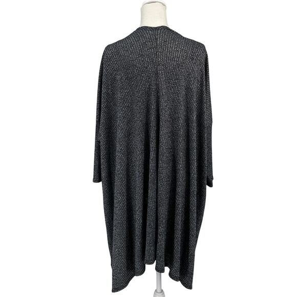 She + Sky Cardigan Sweater WMNS XL Gray/Black Marled Open Fron Tunic Ribbed - Picture 4 of 8